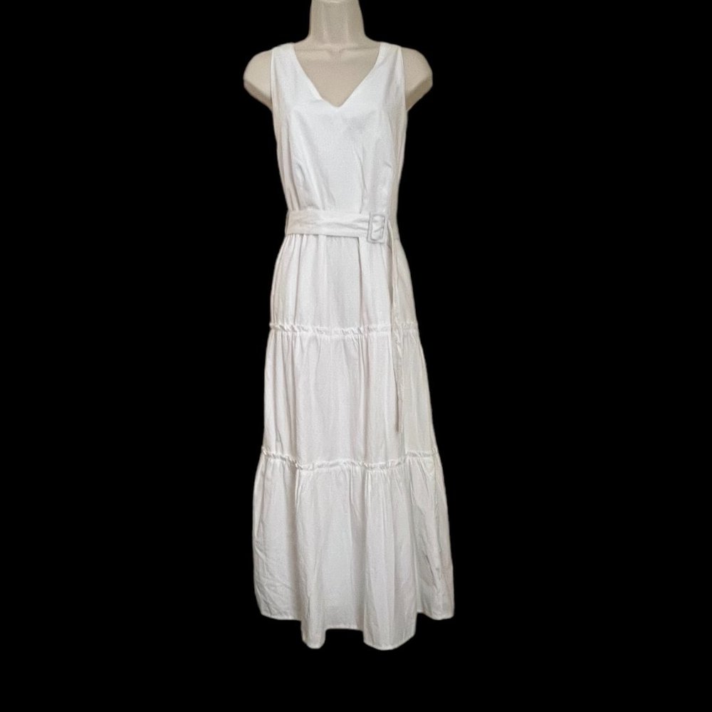 Ann Taylor | White Embroidered Pattern Maxi Dress Size 12